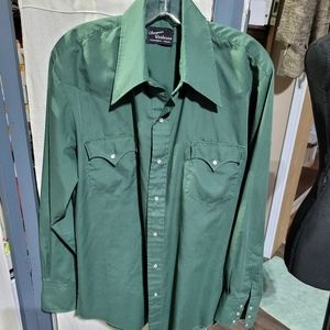 (4135)Champion Westerns, Men's,Size L Green Shirt